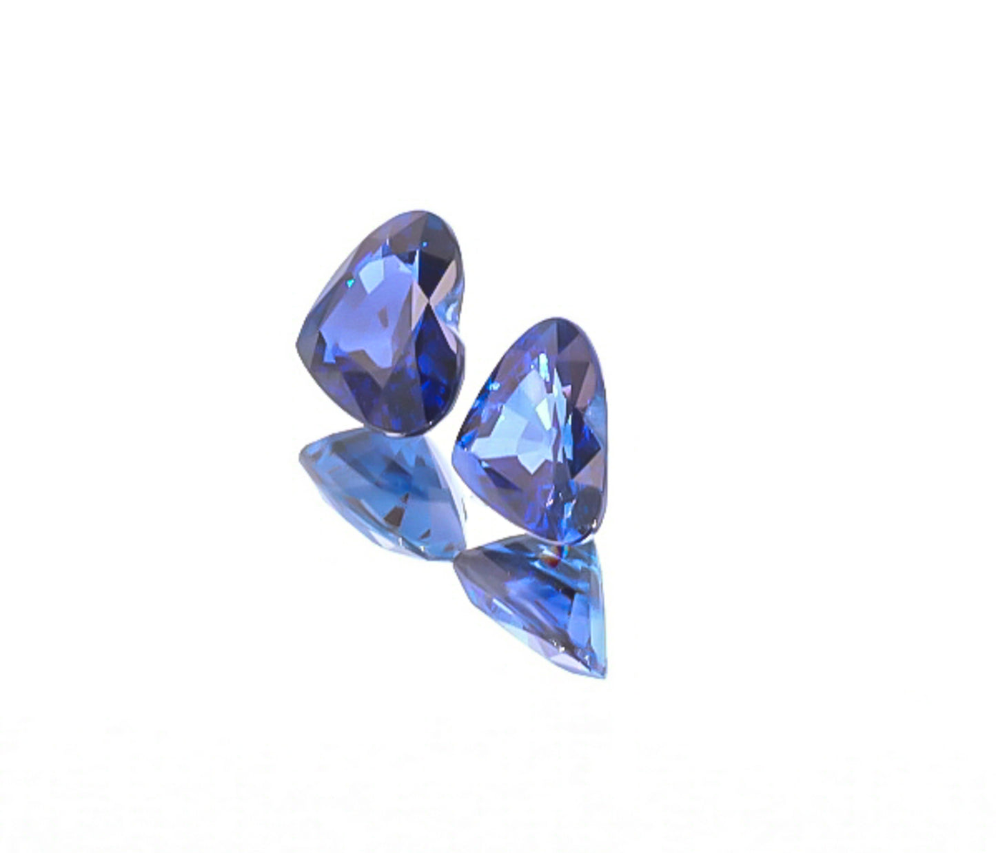 Natural Blue Sapphire Pair Heart Shape 4.03 Total Carat Weight With GIA Report