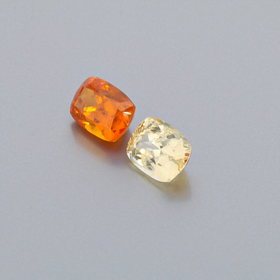 Natural Canary And Mandarine Garnet Pair 8.42 Carats