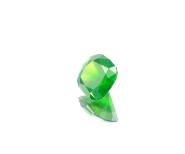 Natural Unheated Russian Demantoid Garnet with 'horse tail' inclusions Cushion shape 3.45ct With GIA Report