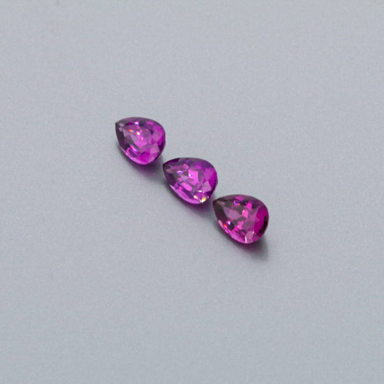 Natural Purple Garnet Three Piece Set Pear Shape 3.05 Total Carat Weight