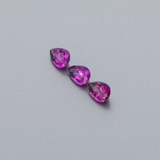 Natural Purple Garnet Three Piece Set Pear Shape 3.05 Total Carat Weight