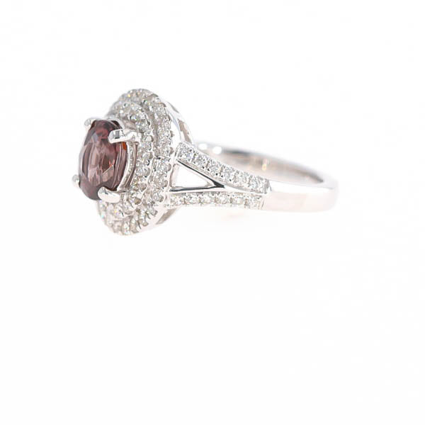 Natural Color Change Garnet and Diamond Ring