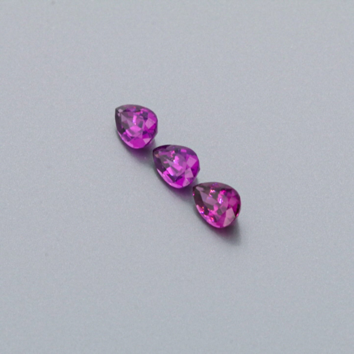 Natural Purple Garnet Three Piece Set Pear Shape 3.05 Total Carat Weight