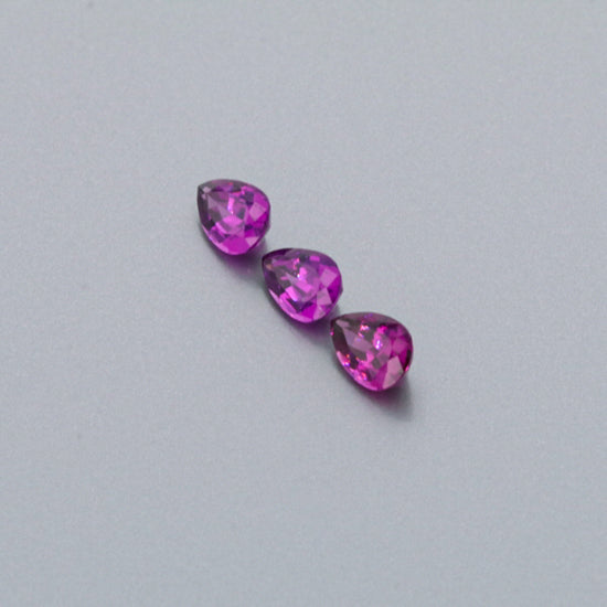 Natural Purple Garnet Three Piece Set Pear Shape 3.05 Total Carat Weight
