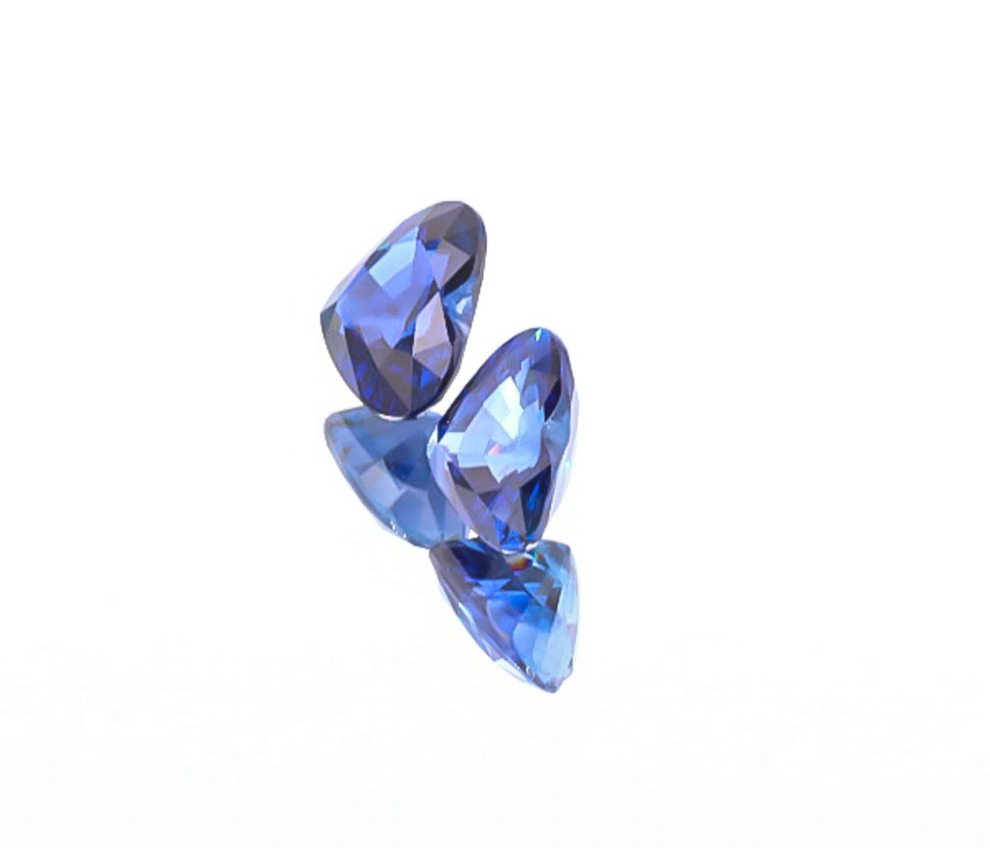 Natural Blue Sapphire Pair Heart Shape 4.03 Total Carat Weight With GIA Report