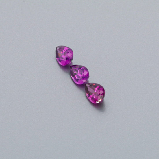Natural Purple Garnet Three Piece Set Pear Shape 3.05 Total Carat Weight
