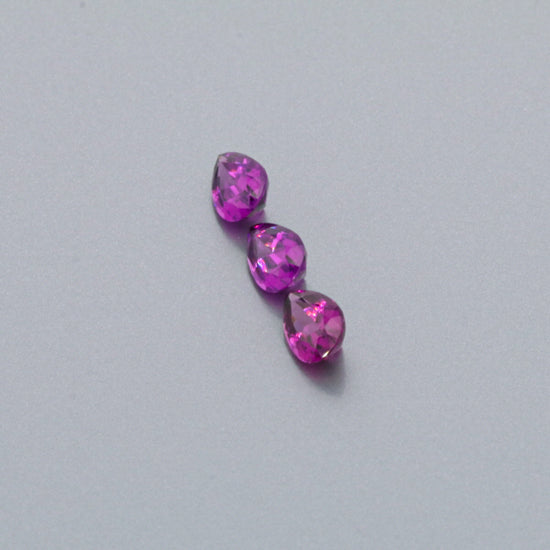 Natural Purple Garnet Three Piece Set Pear Shape 3.05 Total Carat Weight