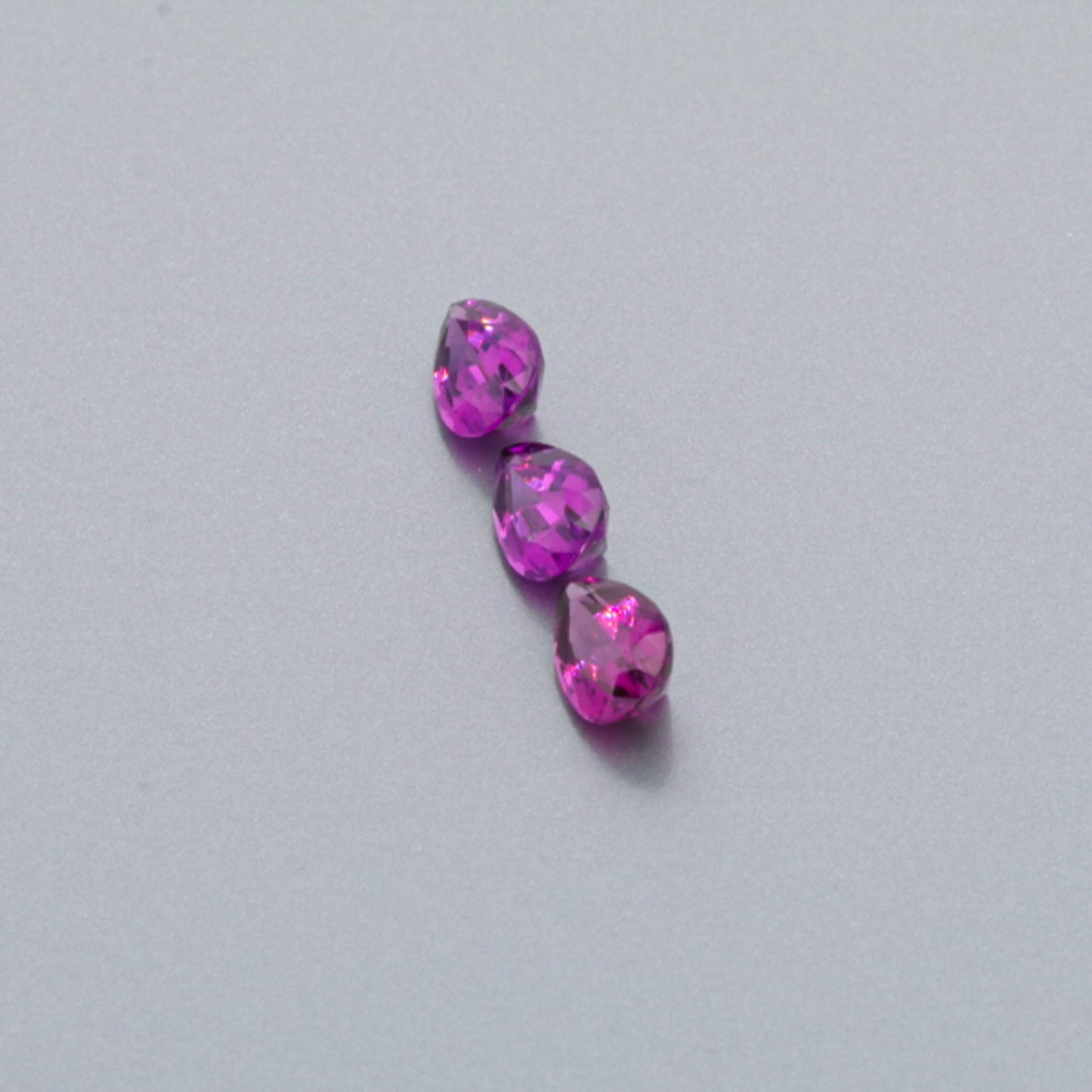 Natural Purple Garnet Three Piece Set Pear Shape 3.05 Total Carat Weight