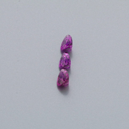 Natural Purple Garnet Three Piece Set Pear Shape 3.05 Total Carat Weight