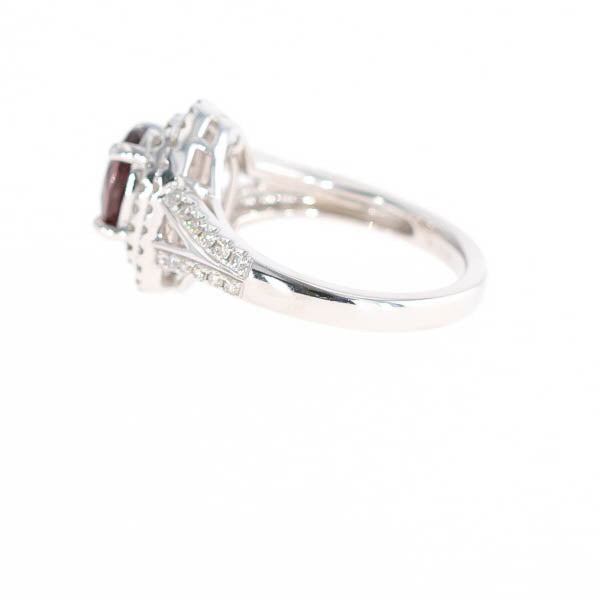Natural Color Change Garnet and Diamond Ring