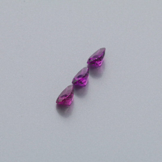 Natural Purple Garnet Three Piece Set Pear Shape 3.05 Total Carat Weight