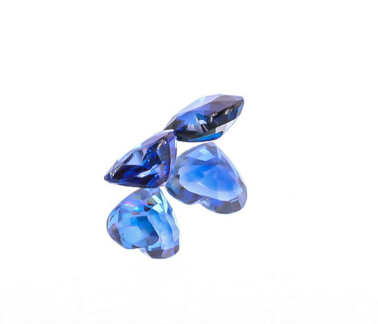 Natural Blue Sapphire Pair Heart Shape 4.03 Total Carat Weight With GIA Report