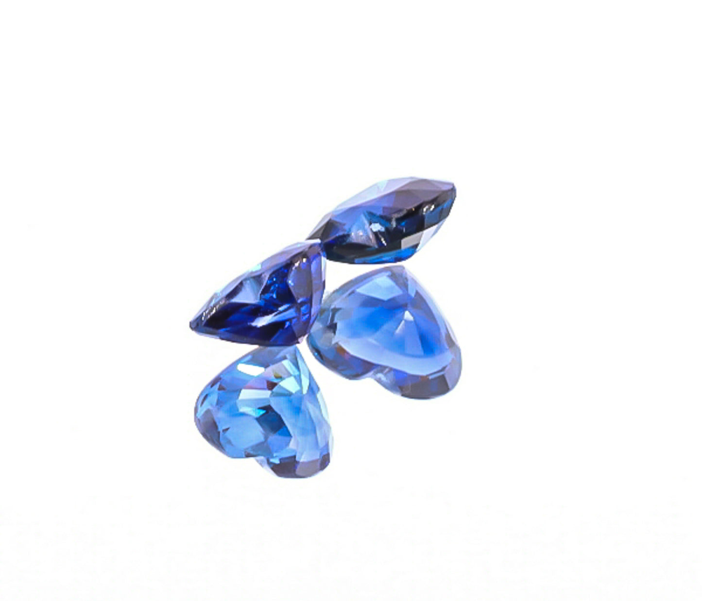 Natural Blue Sapphire Pair Heart Shape 4.03 Total Carat Weight With GIA Report