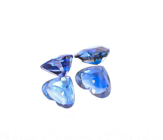 Natural Blue Sapphire Pair Heart Shape 4.03 Total Carat Weight With GIA Report