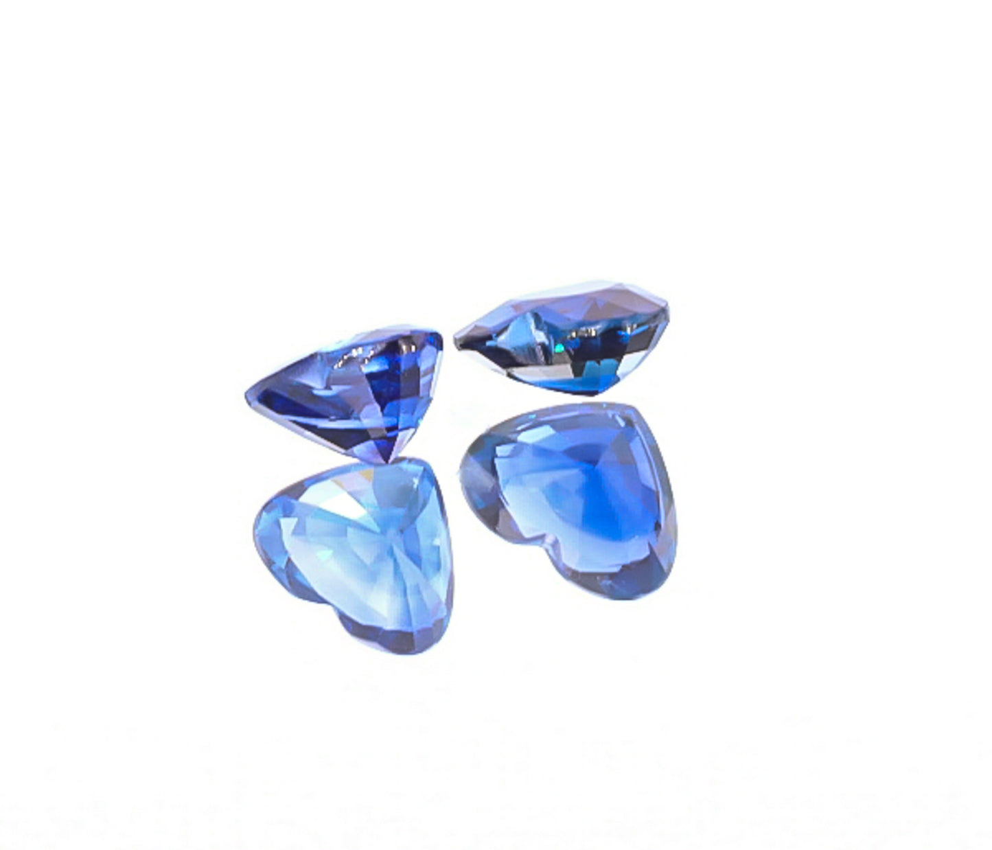 Natural Blue Sapphire Pair Heart Shape 4.03 Total Carat Weight With GIA Report