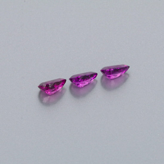 Natural Purple Garnet Three Piece Set Pear Shape 3.05 Total Carat Weight
