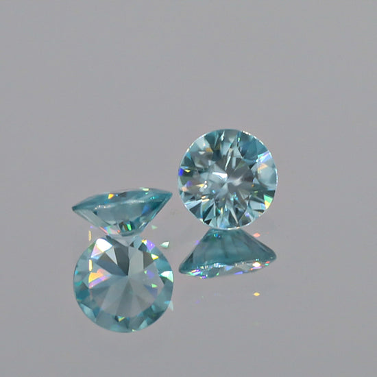 Natural Blue Zircon Pair 3.87 Total Carats