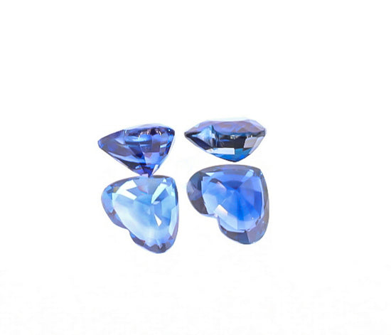 Natural Blue Sapphire Pair Heart Shape 4.03 Total Carat Weight With GIA Report