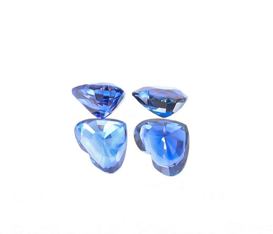 Natural Blue Sapphire Pair Heart Shape 4.03 Total Carat Weight With GIA Report