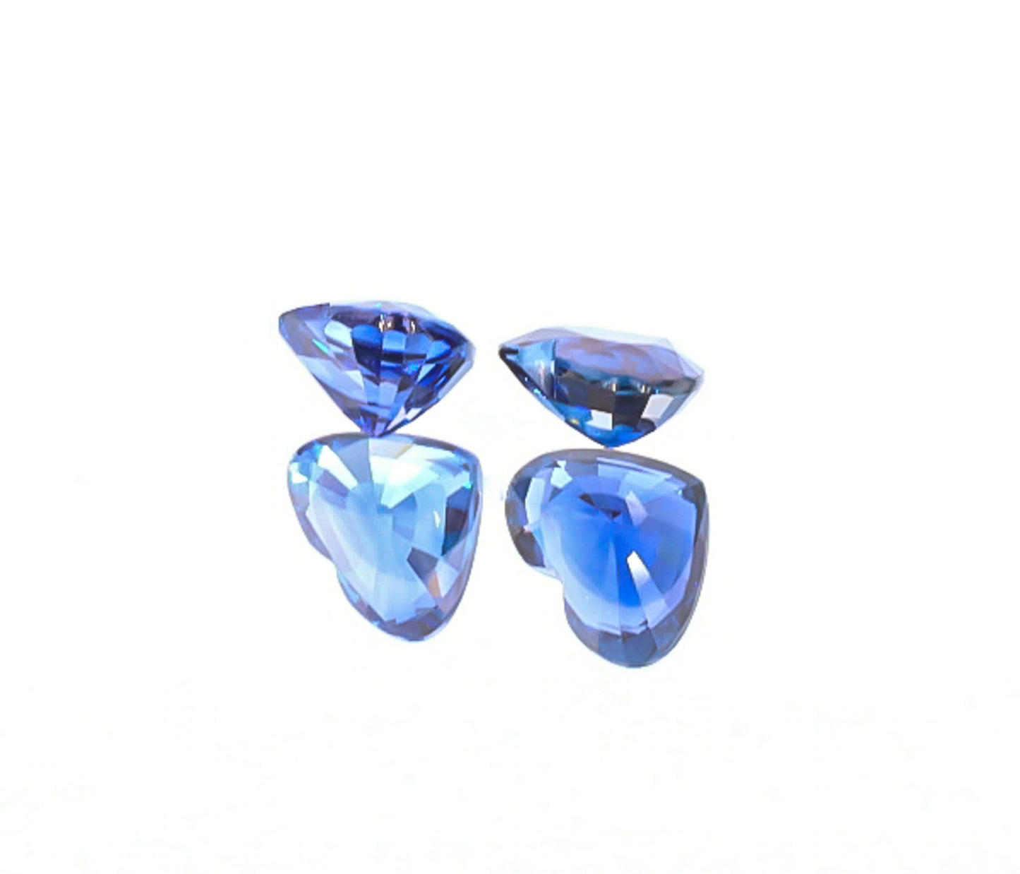 Natural Blue Sapphire Pair Heart Shape 4.03 Total Carat Weight With GIA Report