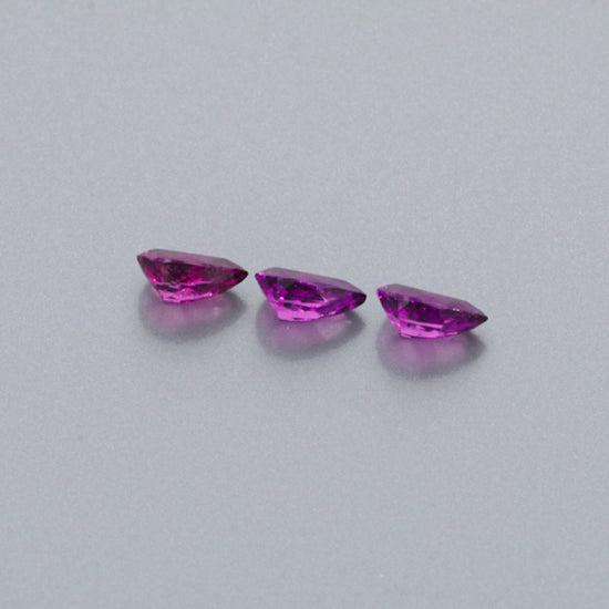 Natural Purple Garnet Three Piece Set Pear Shape 3.05 Total Carat Weight