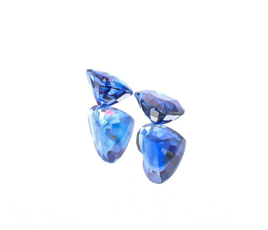 Natural Blue Sapphire Pair Heart Shape 4.03 Total Carat Weight With GIA Report