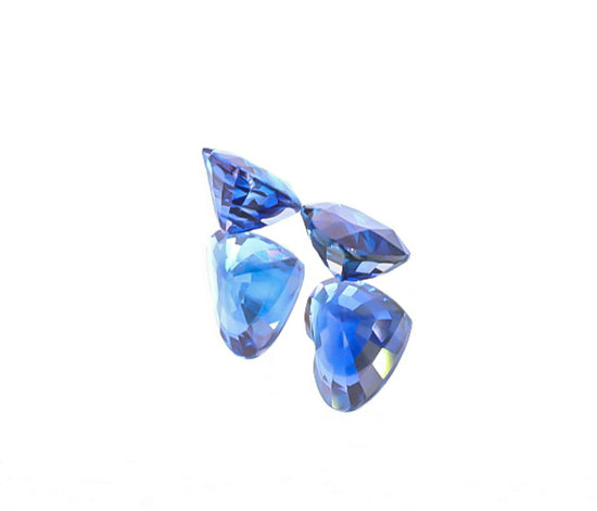 Natural Blue Sapphire Pair Heart Shape 4.03 Total Carat Weight With GIA Report