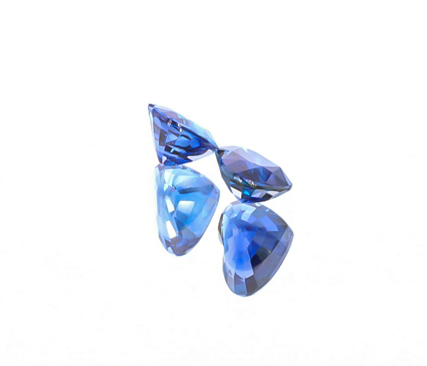 Natural Blue Sapphire Pair Heart Shape 4.03 Total Carat Weight With GIA Report