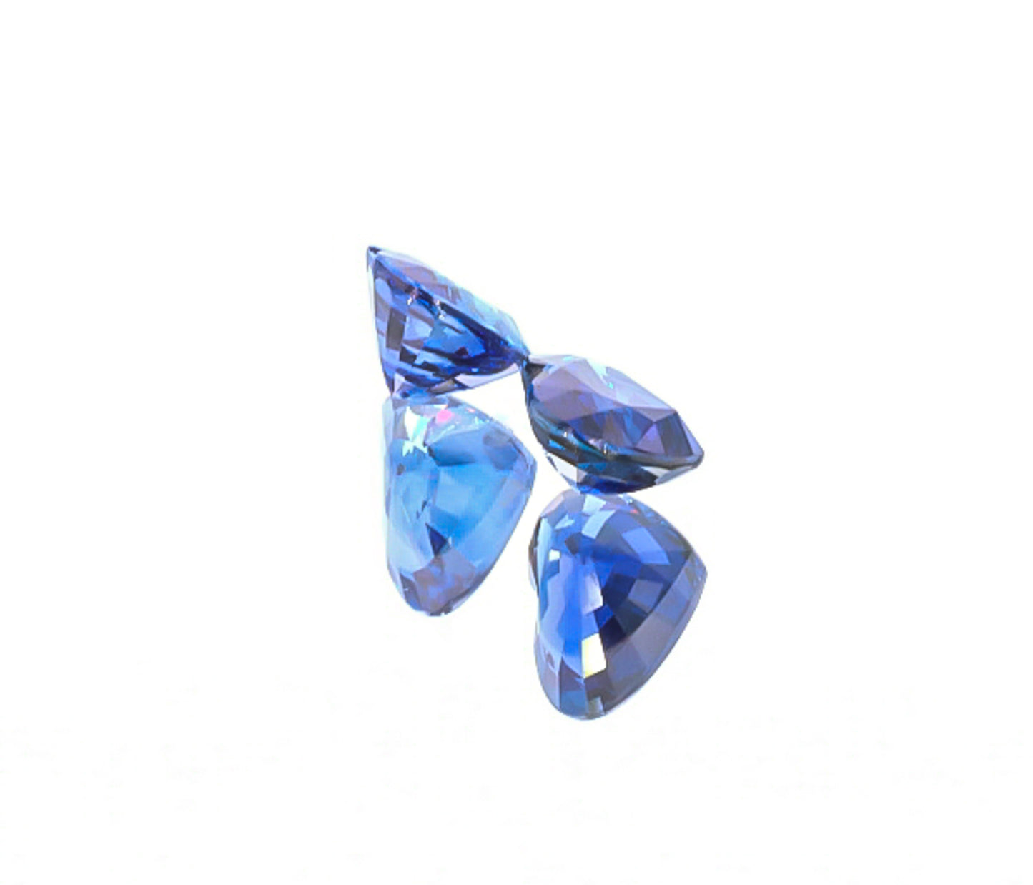 Natural Blue Sapphire Pair Heart Shape 4.03 Total Carat Weight With GIA Report