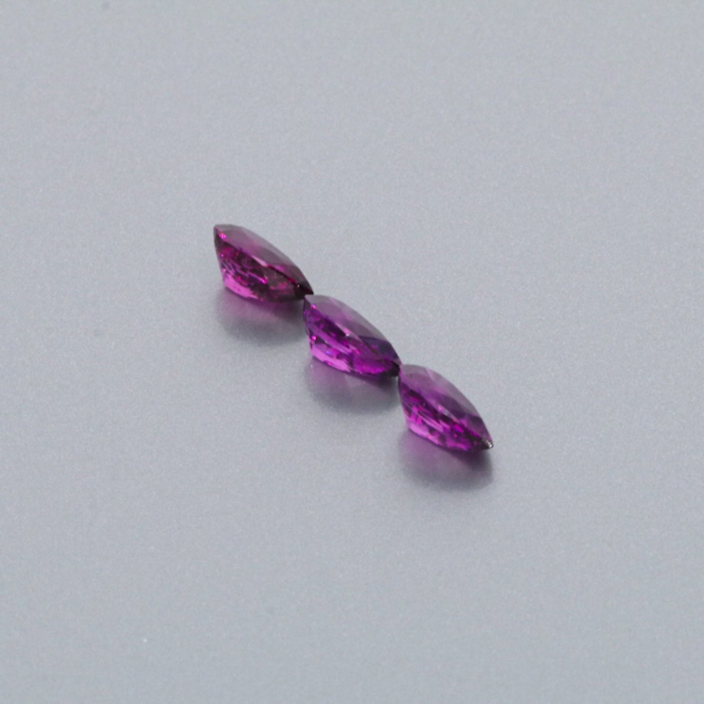 Natural Purple Garnet Three Piece Set Pear Shape 3.05 Total Carat Weight