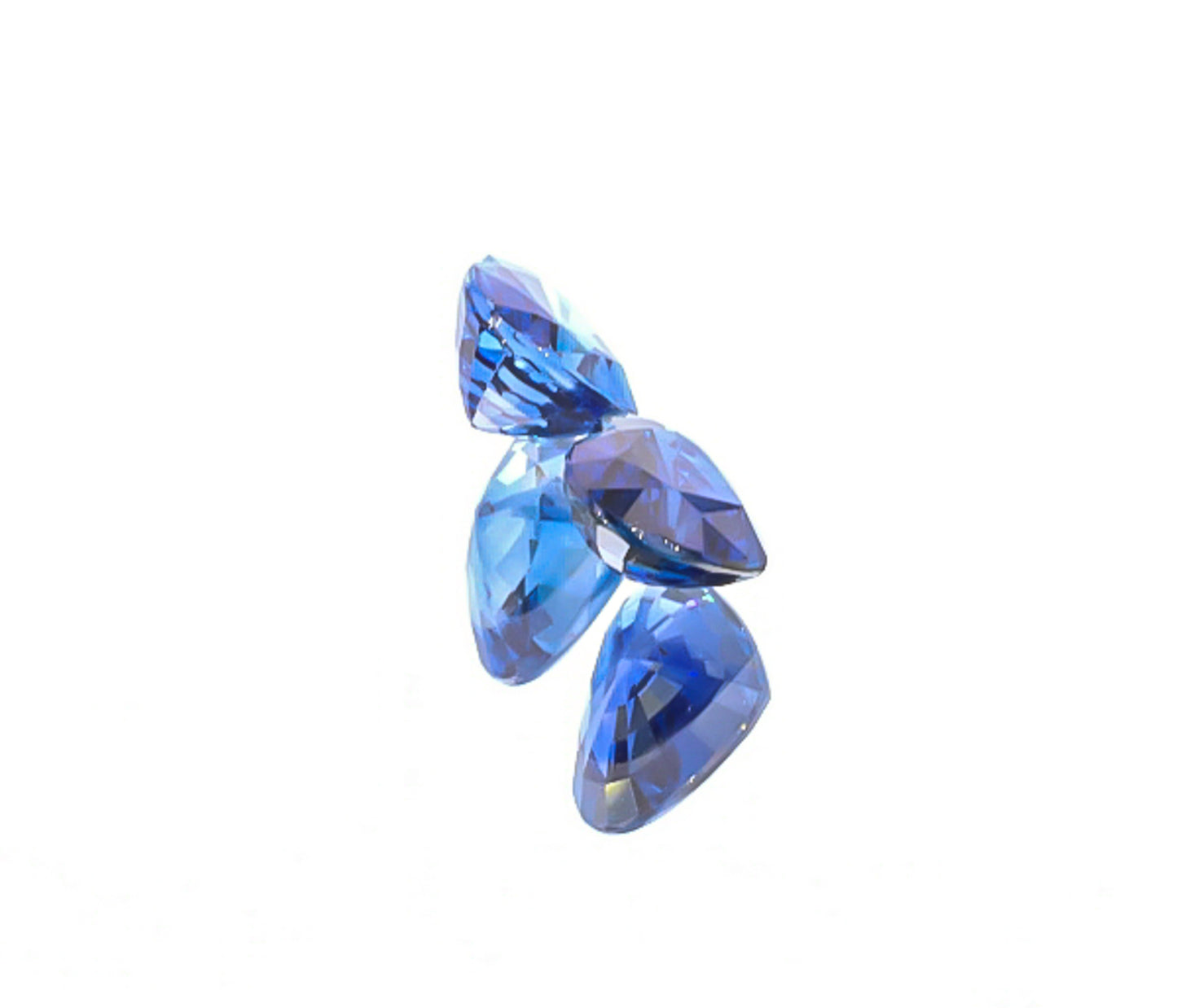 Natural Blue Sapphire Pair Heart Shape 4.03 Total Carat Weight With GIA Report