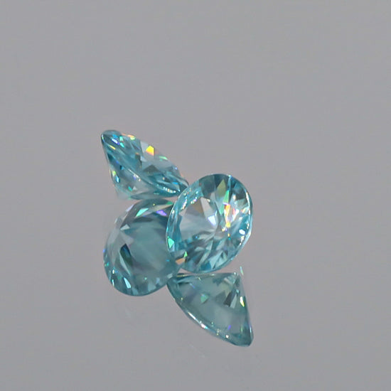 Natural Blue Zircon Pair 3.87 Total Carats