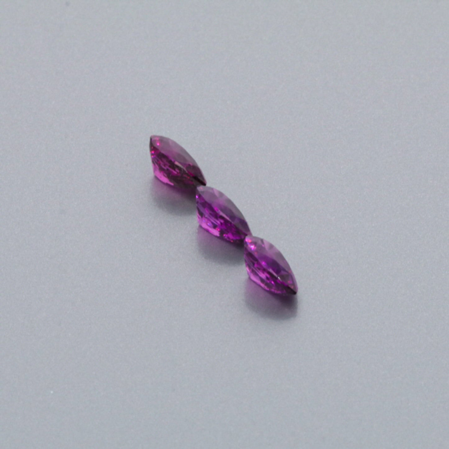 Natural Purple Garnet Three Piece Set Pear Shape 3.05 Total Carat Weight