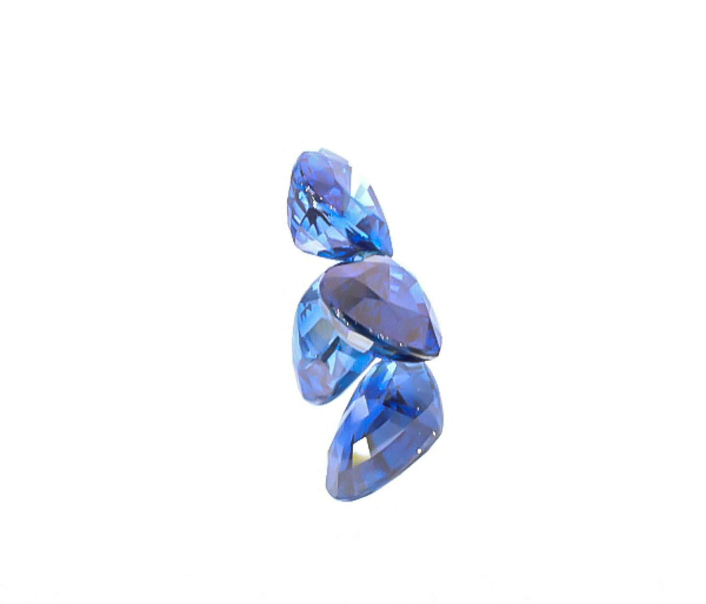Natural Blue Sapphire Pair Heart Shape 4.03 Total Carat Weight With GIA Report
