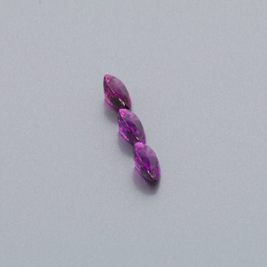Natural Purple Garnet Three Piece Set Pear Shape 3.05 Total Carat Weight