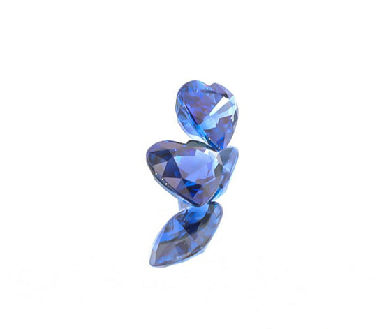Natural Blue Sapphire Pair Heart Shape 4.03 Total Carat Weight With GIA Report