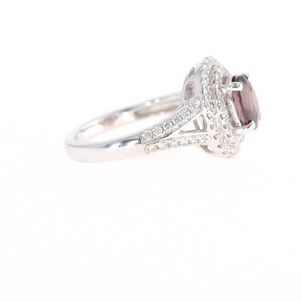 Natural Color Change Garnet and Diamond Ring