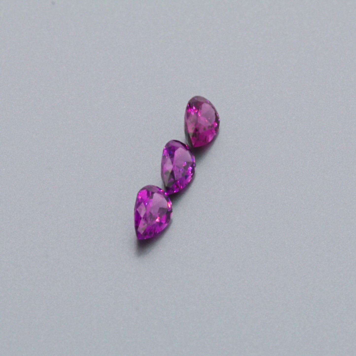 Natural Purple Garnet Three Piece Set Pear Shape 3.05 Total Carat Weight