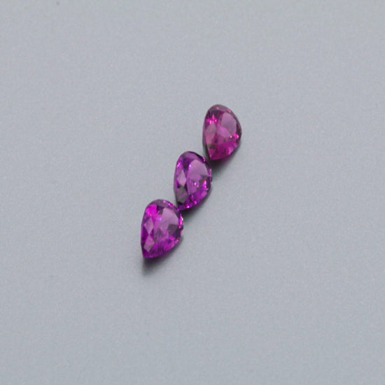 Natural Purple Garnet Three Piece Set Pear Shape 3.05 Total Carat Weight